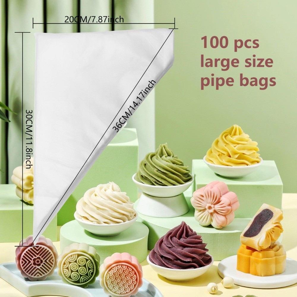 Piping Bag Disposable - 100 Bolsas de Repostería Desechables Extra