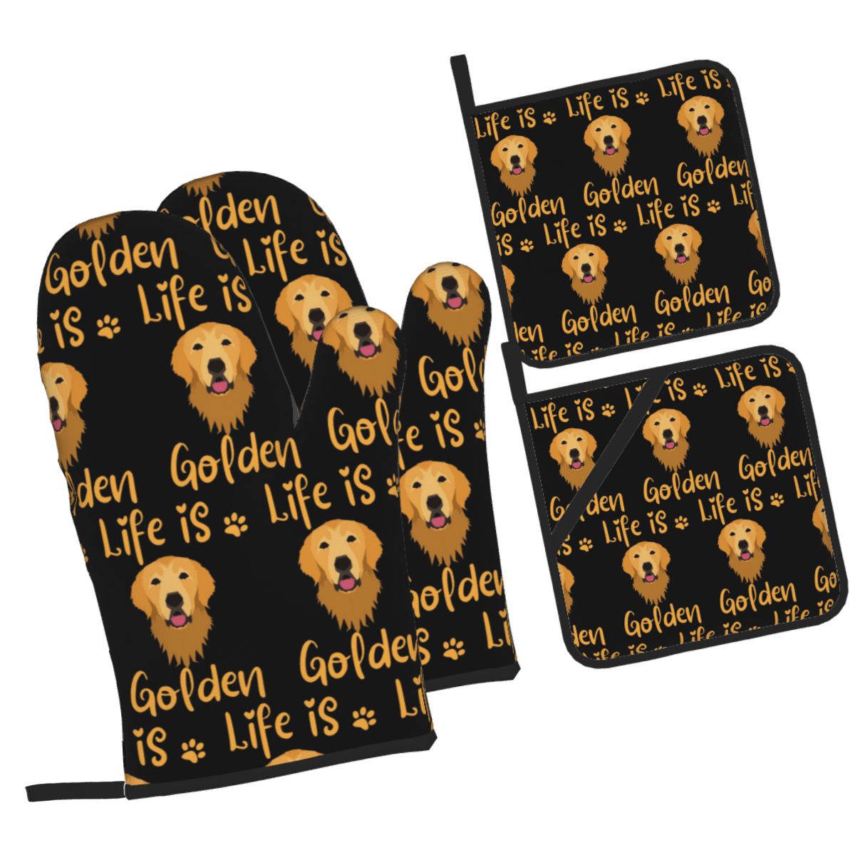 Kitchen Baking Quotes - GOLDEN RETRIEVER Quote Juego de 4