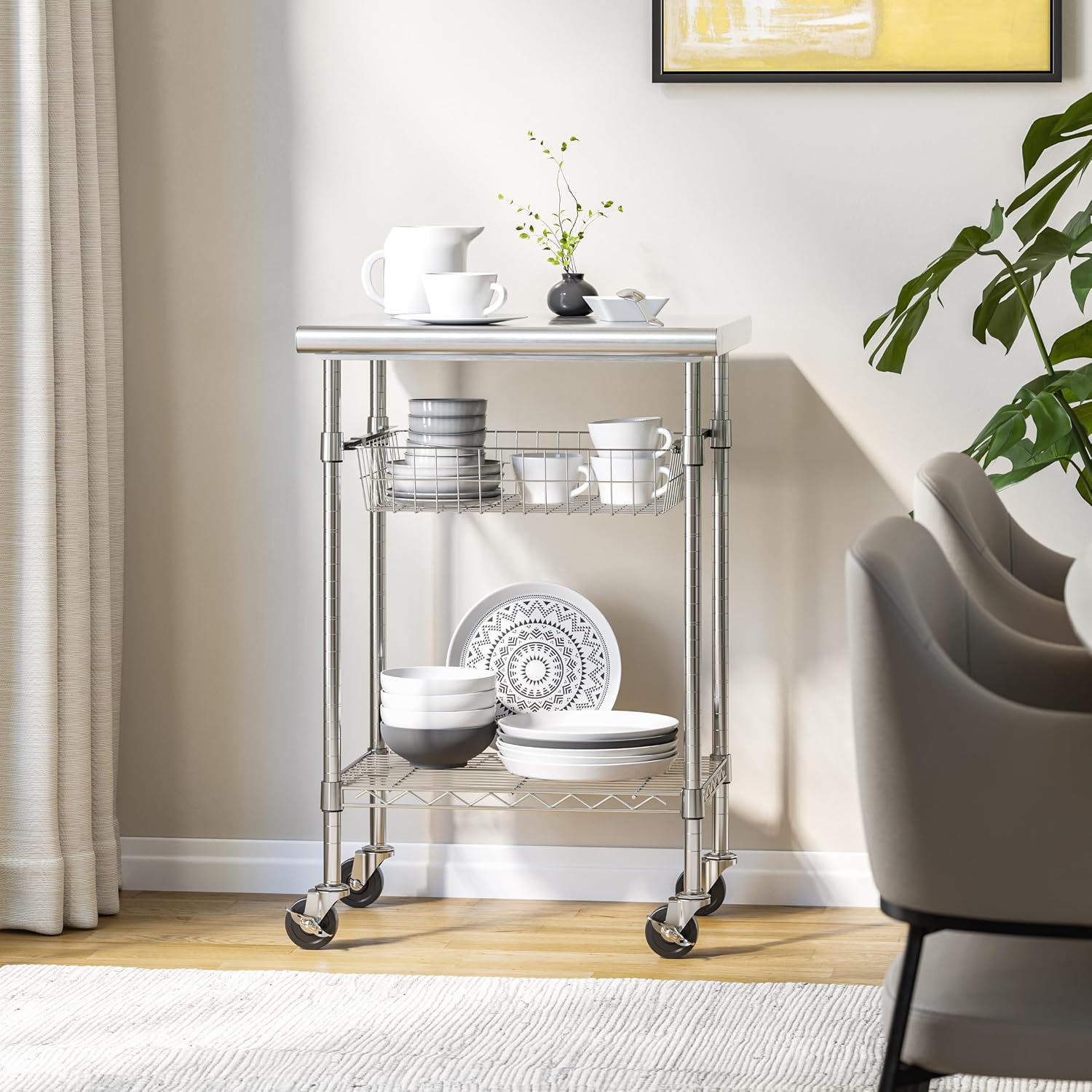 Carrito de preparación comerci - Kitchen Baking Cart reseña y precio