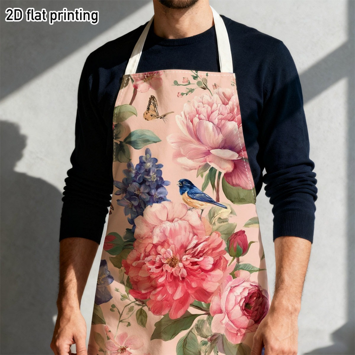 Delantal de lino con diseño fl - Kitchen Baking Area Ideas reseña y precio