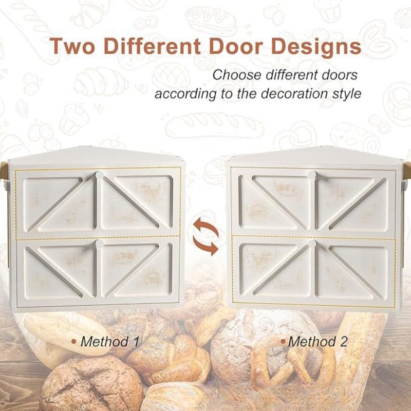 Caja de pan de madera antigua  - Kitchen Baking Corner reseña y precio